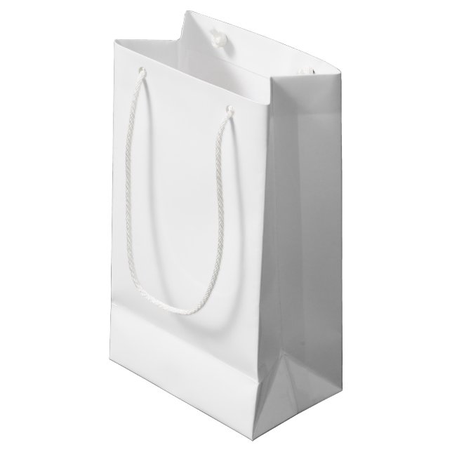 Weiß Kleine Geschenktüte (Vorderseite Schrägansicht)