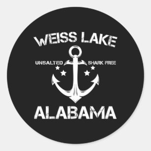 Weiss Lake Alabama Lustiges Angeln Camping Sommer Runder Aufkleber