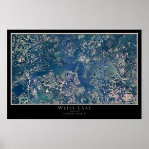 Weiss Lake Alabama Satellite Poster Karte