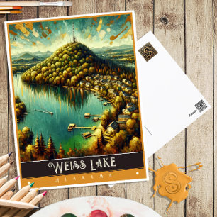 Weiss Lake, Alabama   Vintage-Gemälde Postkarte