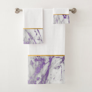 WEISS LILA HAZE MARMOR BADEZIMMER TOWEL SET
