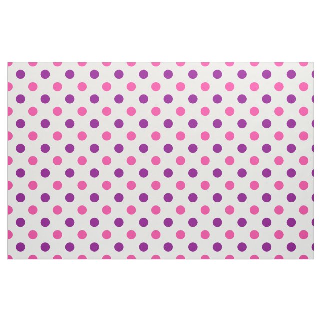 Weiß Lila Rosa Punkte Muster  Stoff (Fat Quarter (45,7 x 55,9 cm))