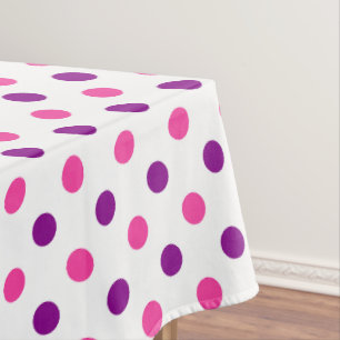 Weiß Lila Rosa Punkte Muster Tischdecke