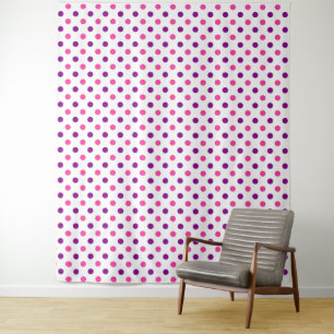Weiß Lila Rosa Punkte Muster Wandteppich