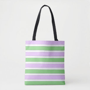 Weiß-, lila und Grünestreifen-Taschen-Tasche
