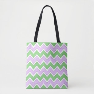 Weiß-, lila und GrüneZickzack Taschen-Tasche