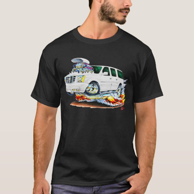 Weiß-LKW Cadillacs Escalade T-Shirt (Vorderseite)