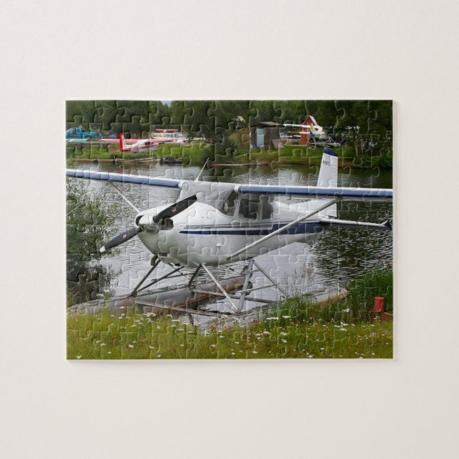 Weiß, Marineschiffe und graues Flugzeug, Alaska Puzzle (Horizontal)