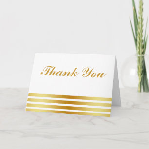 Weiß Minimal mit Goldstreifen Danke