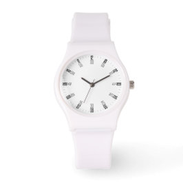 Weiß Minimalistisch mit einzigartigem numerischem  Armbanduhr
