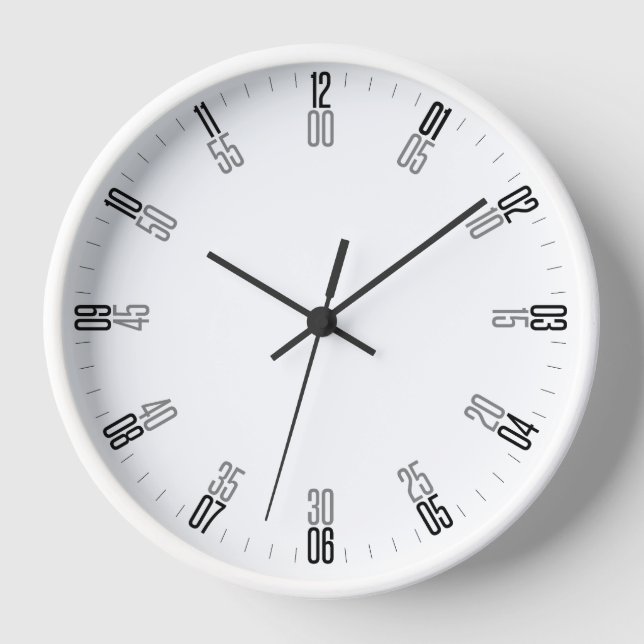 Weiß Minimalistisch mit einzigartigem numerischem  Uhr (Vorderseite)