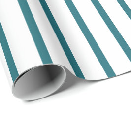 Weiß mit aquamarinen Streifen Geschenkpapier