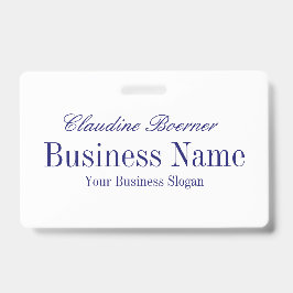 Weiß mit blauem Mitternachtstext - beide Seiten Ausweis