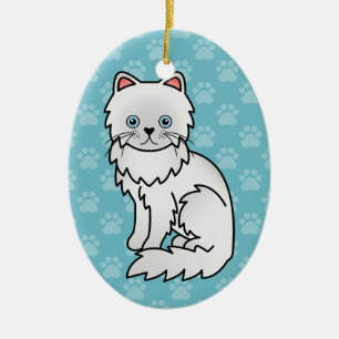 Weiß mit blauen Augen Persischer KatzenCartoon Zei Keramik Ornament