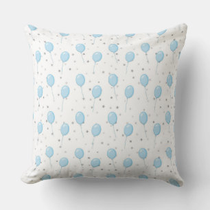 WEISS MIT BLAUEN BABY-LUFTBALLONS KISSEN