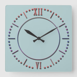 Weiß mit blauen Nashornsteinen, große Uhr