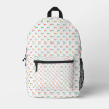 Weiß mit einem bunten, geometrischen Muster
