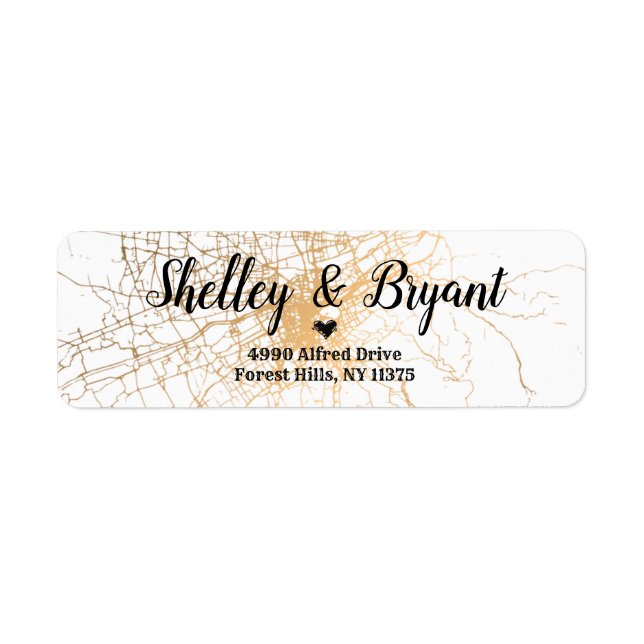 Weiß mit goldfarbenem abstraktem Muster Hochzeit (Vorne)