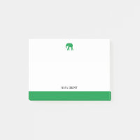 Weiß mit grünem Elefant & Border & Name