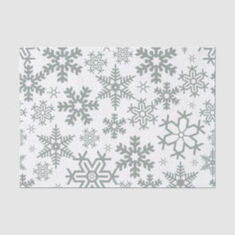 WEISS MIT GRÜNEN WINTERSCHNEEFLÖCKCHEN SEIDENPAPIER