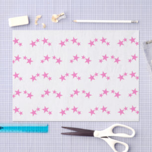 Weiß mit heißen rosa Sternen Seidenpapier