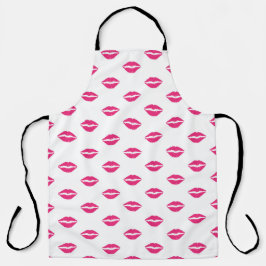 WEISS MIT HELLEN PINKLIPPEN SCHÜRZE