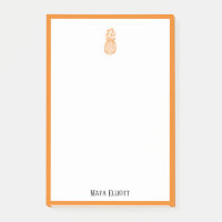 Weiß mit/hellorange Ananas und Grenze + Name