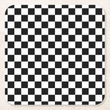 Weiß mit klassischem schwarzen Quadratmuster-Stil