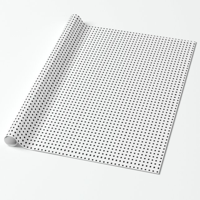 Weiß mit kleinen schwarzen Flecken Geschenkpapier (Ungerollt)