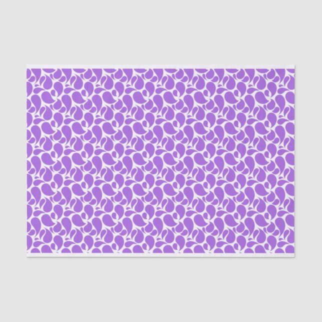 WEISS MIT LAVENDER PAISLEY PATTERN SEIDENPAPIER (Vorderseite)