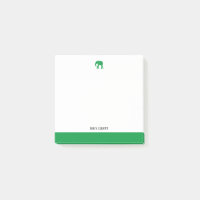 Weiß mit leuchtend grünem Elefanten & Rand + Name