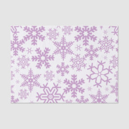 WEISS MIT LILA WINTERSCHNEEFLÖCKCHEN SEIDENPAPIER
