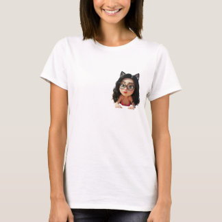Weiß mit Niedlichem Curry-Girl-Hemd T-Shirt