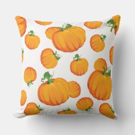 WEISS MIT ORANGE HALLOWEEN PUMPKINS KISSEN