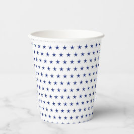 WEISS MIT PATRIOTISCHEN BLAUE STERNEN PAPPBECHER
