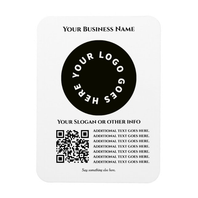 Weiß mit QR-Code fügen Sie Ihren eigenen Text und  Magnet (Vertikal)