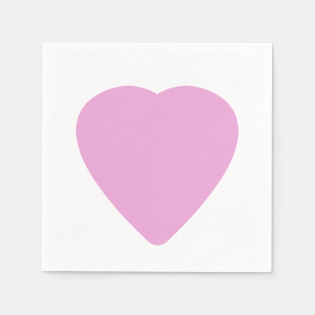 Weiß mit rosa Herz Valentinstag Liebe Serviette (Vorderseite)