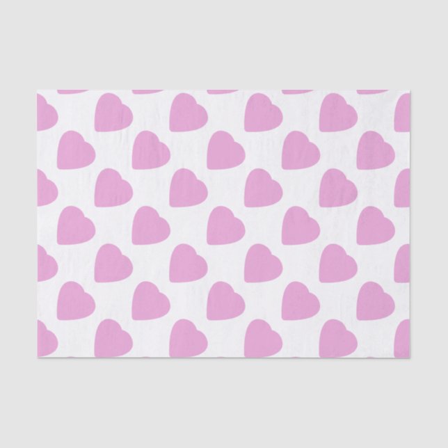 Weiß mit rosa Herzmuster Valentinstag Seidenpapier (Vorderseite)