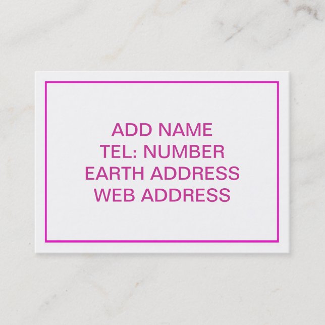 Weiß mit rosa Rahmen Visitenkarte (Vorderseite)