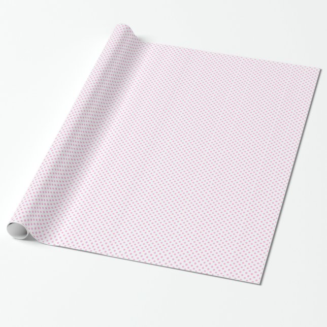 Weiß mit rosa Tupfen-Packpapier Geschenkpapier (Ungerollt)