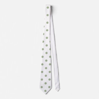 Weiß mit Sage Green Dots (Christmas 1) Krawatte de