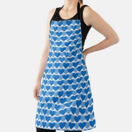 WEISS MIT SCHATTEN BLAUER HERZEN SCHÜRZE
