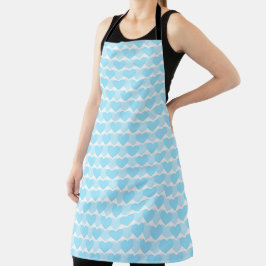 WEISS MIT SCHATTEN VON AQUA BLUE ROWS OF HEARTS SCHÜRZE