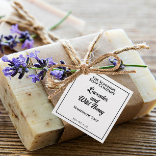 Weiß mit Schwarz-Text-Seife Kosmetika Packing Tag Geschenkanhänger