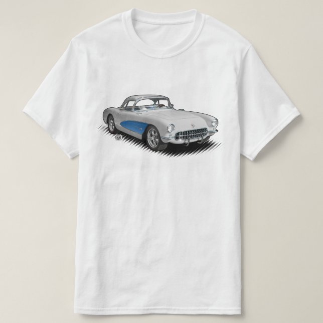 Weiß mit T - Shirt des Blaus 56-57 StingVetteRay (Design vorne)