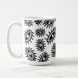 Weiß mit wirbelnden Augen Kaffeetasse