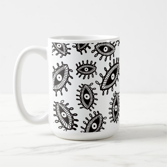 Weiß mit wirbelnden Augen Kaffeetasse (Links)