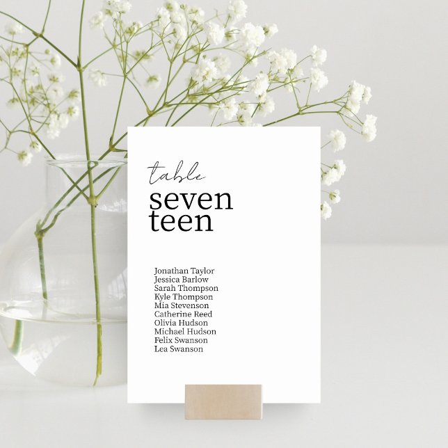 Weiß | Moderne Minimalistische Hochzeit Tischnummer (Von Creator hochgeladen)