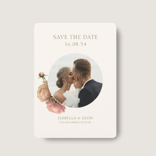 Weiß Moderne Olive Green Rose Save the Date Einladung