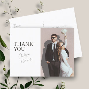 Weiß Modernes Foto für Hochzeiten Postkarte